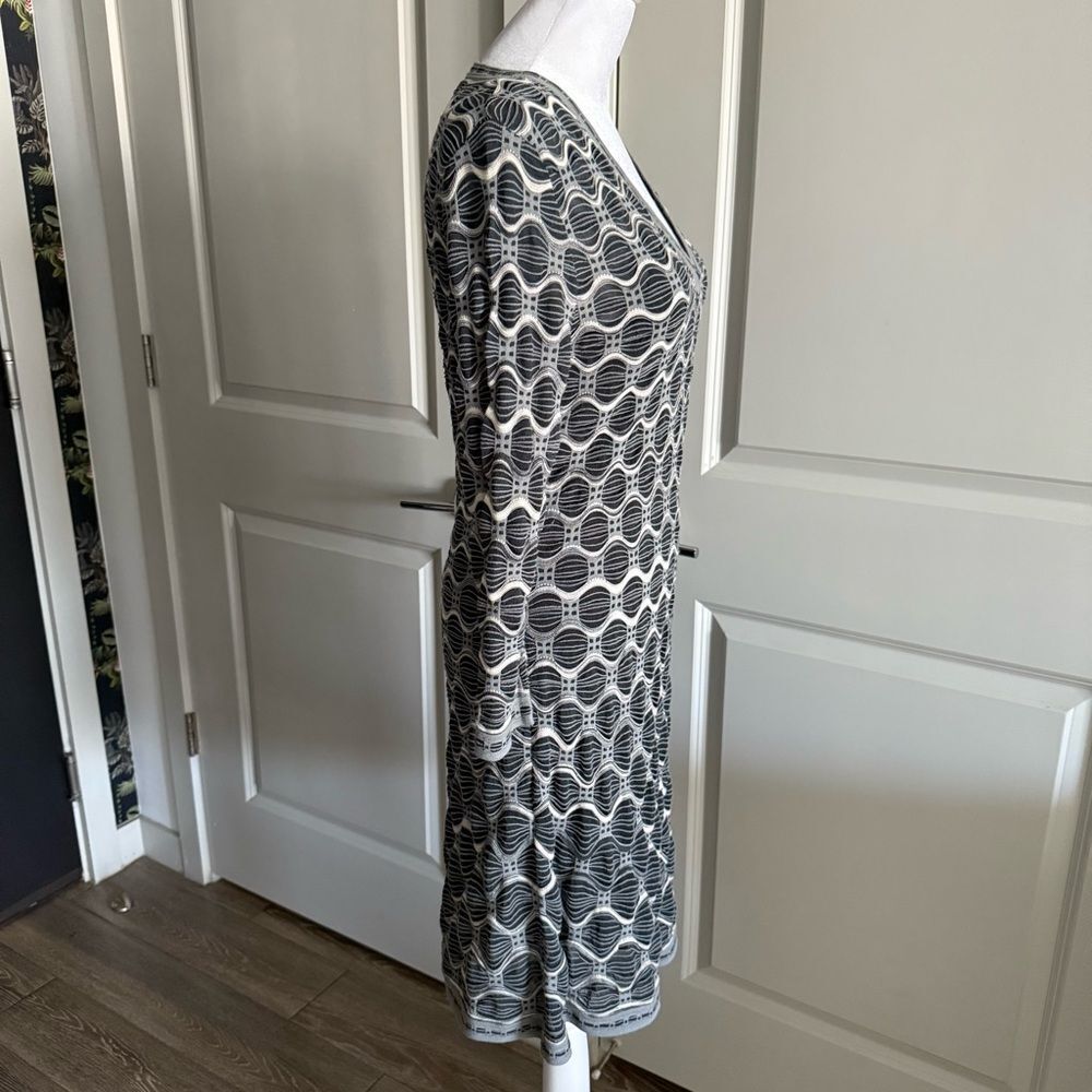 Missoni Gray and Black Geometric Print Wool Blend Sweater Dress Size IT 44 US 8 - Picture 3 of 8